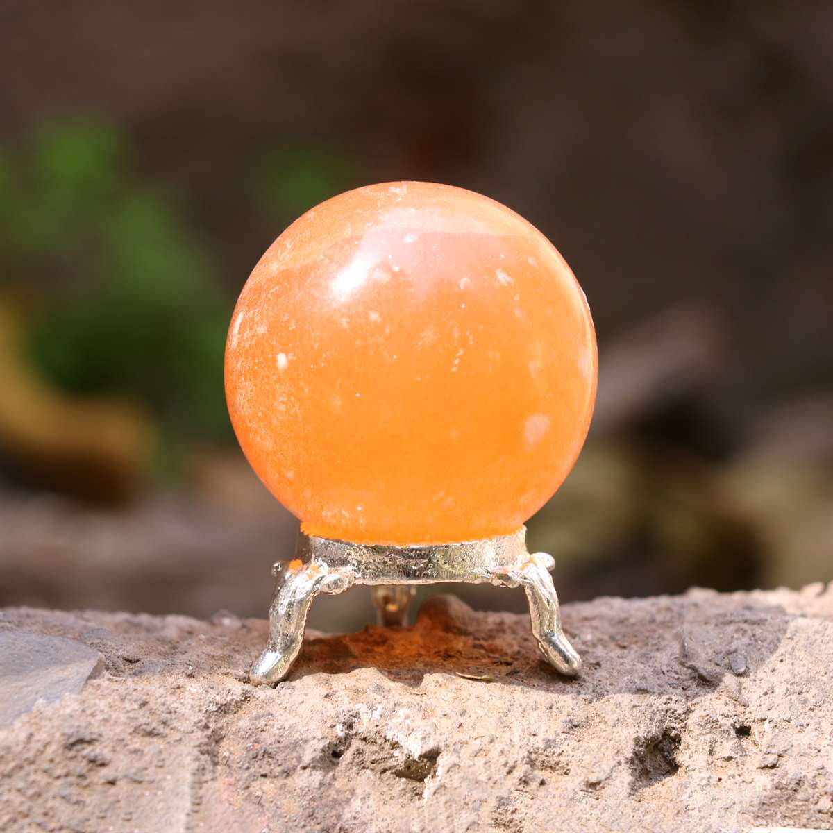 Orange Selenite Crystal Sphere Ball - Purification