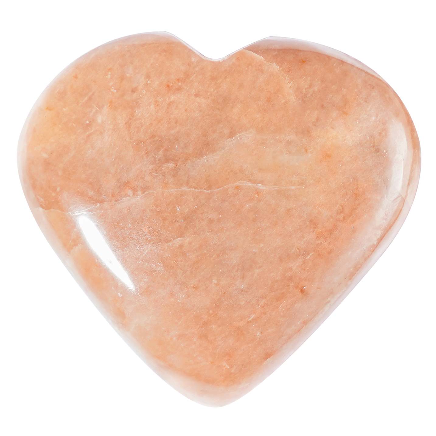 Peach Moonstone Crystal Heart Shape Stone - Emotional Healing and Love