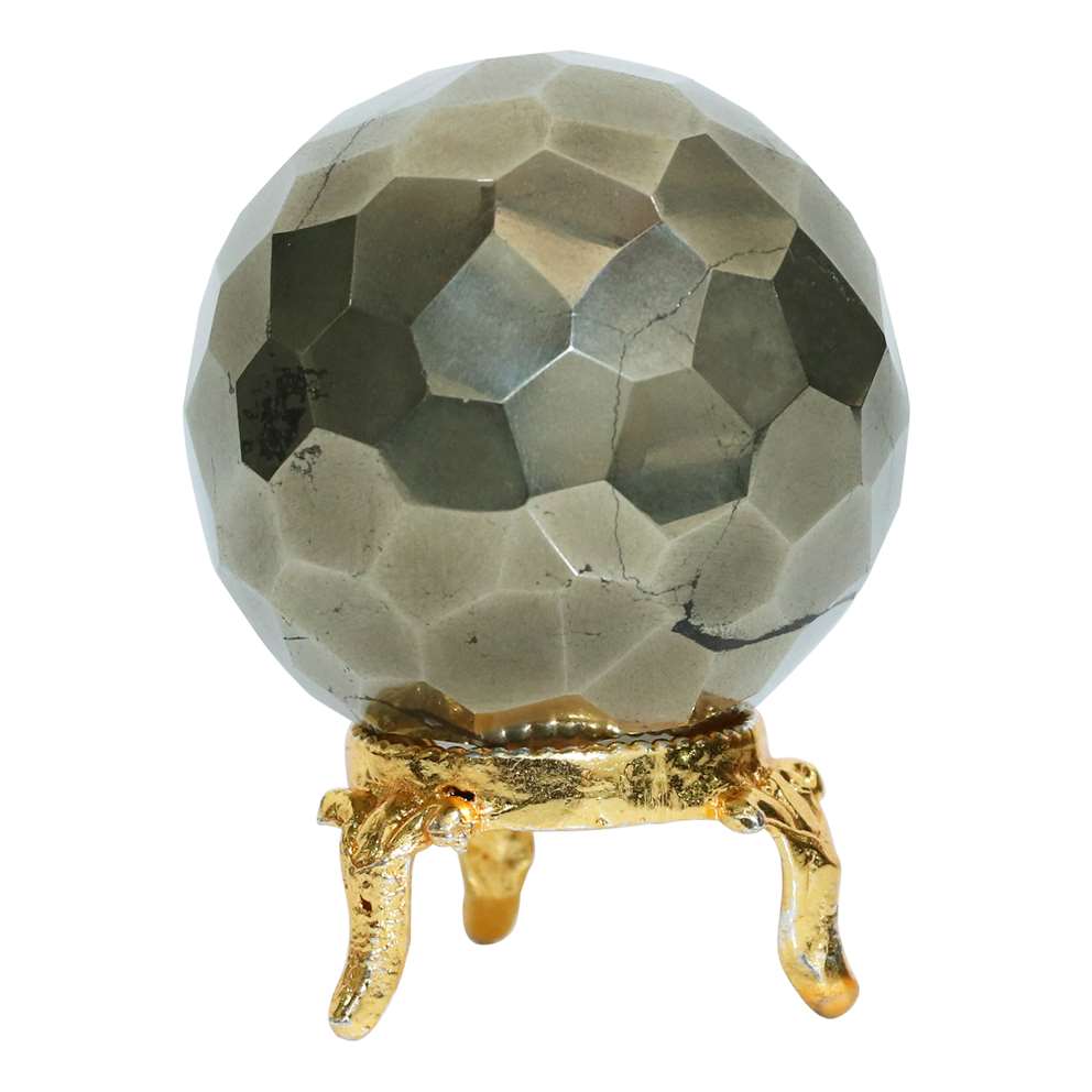 Golden Pyrite Crystal Sphere Ball