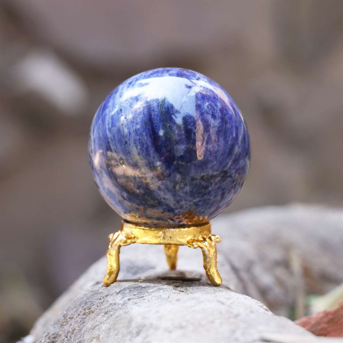 Sodalite Crystal Sphere Ball - Mental Clarity