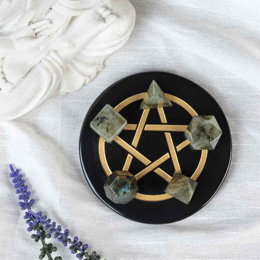 Labradorite Platonic Solids Crystal Geometry Set (15-20 mm)