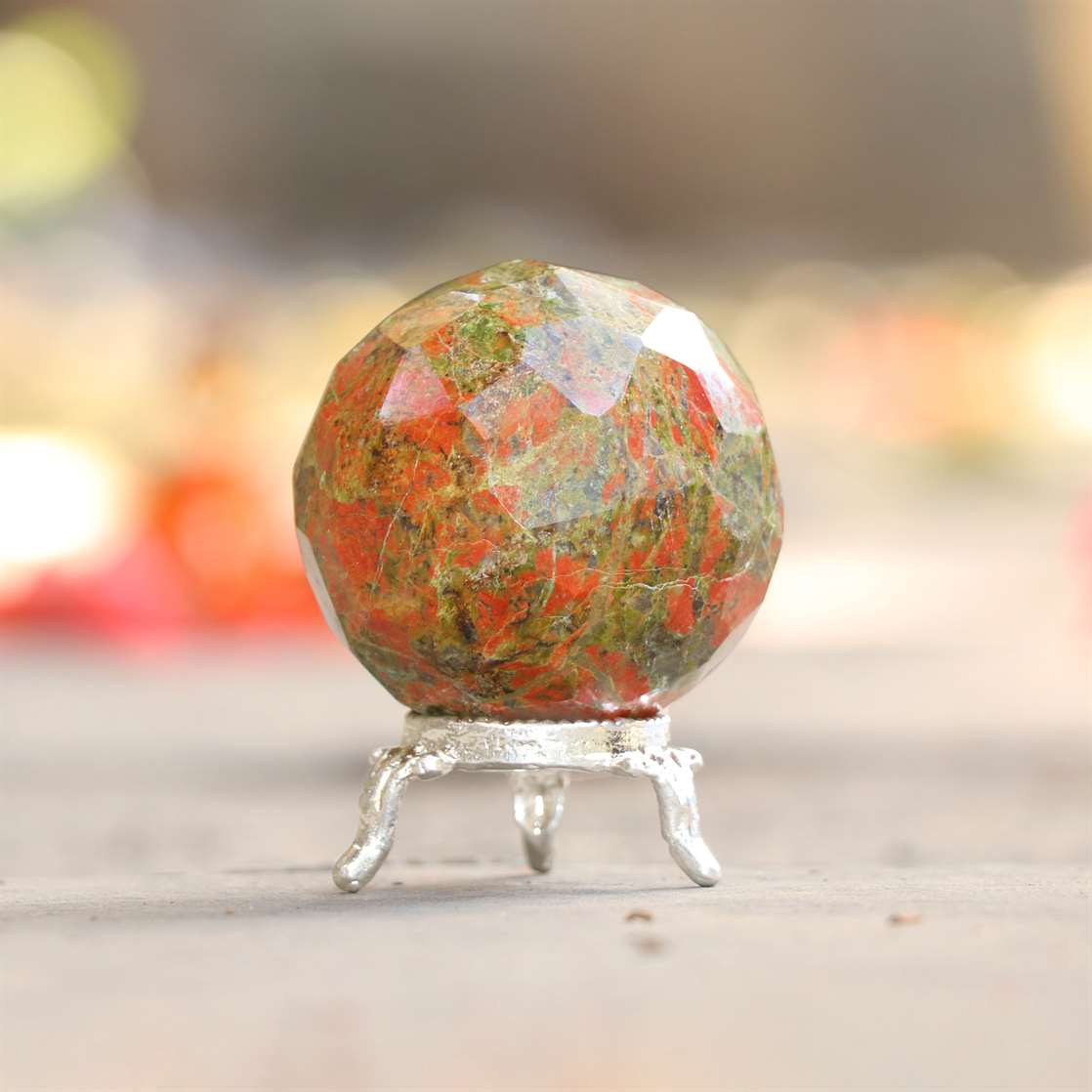 Unakite Crystal Sphere Ball - Balance and Healing