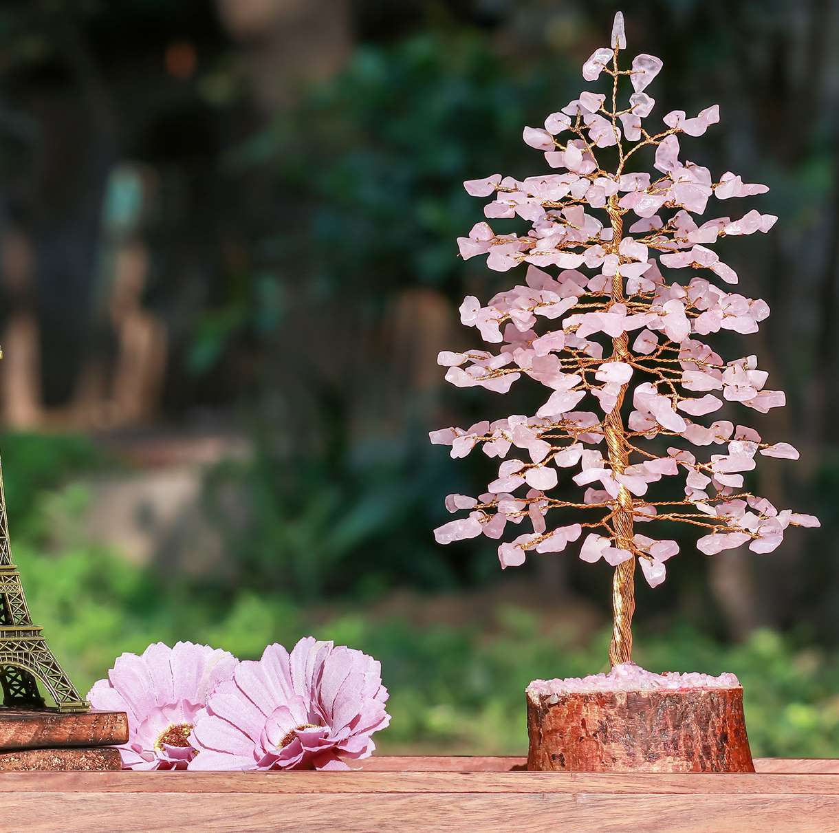 Rose Quartz Gemstone Tree – Energy Crystal for Emotional Balance & Premium Home Office Décor