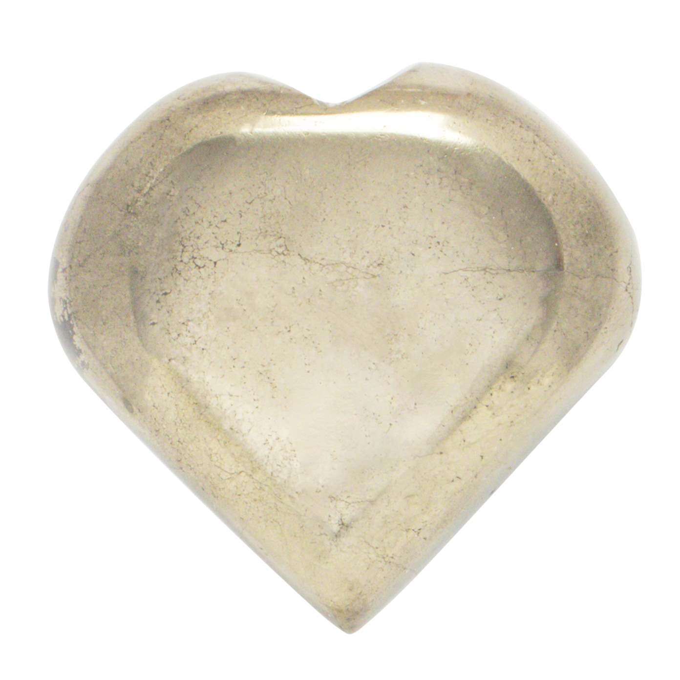 Golden Pyrite Crystal Heart Shape Stone - Wealth and Protection