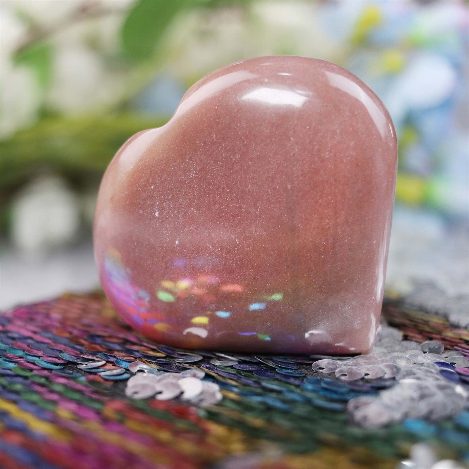 Pink Agate Crystal Heart Shape Stone - Love and Harmony