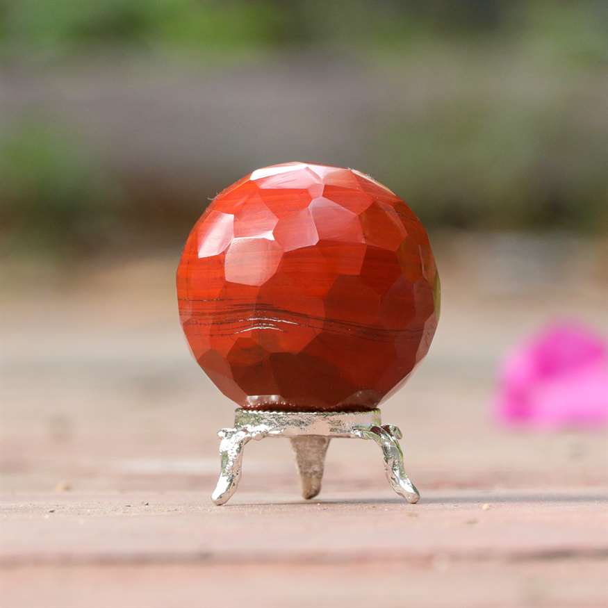 Red Jasper Crystal Sphere Ball - Grounding and Vitality