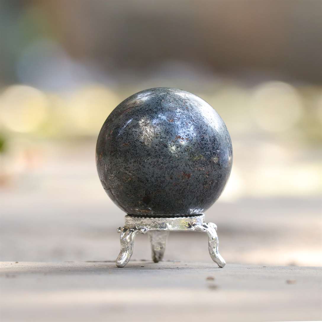 Hematite Crystal Sphere Ball - Grounding and Stability
