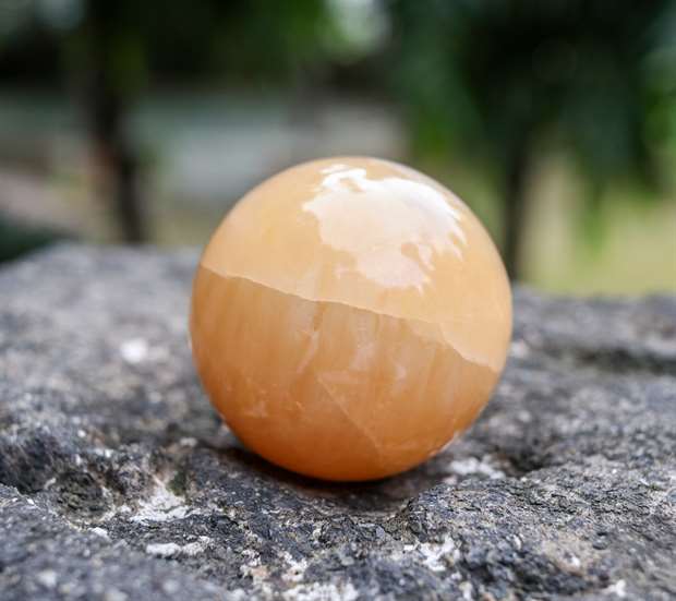 Yellow Jade Crystal Sphere Ball - Optimism and Luck
