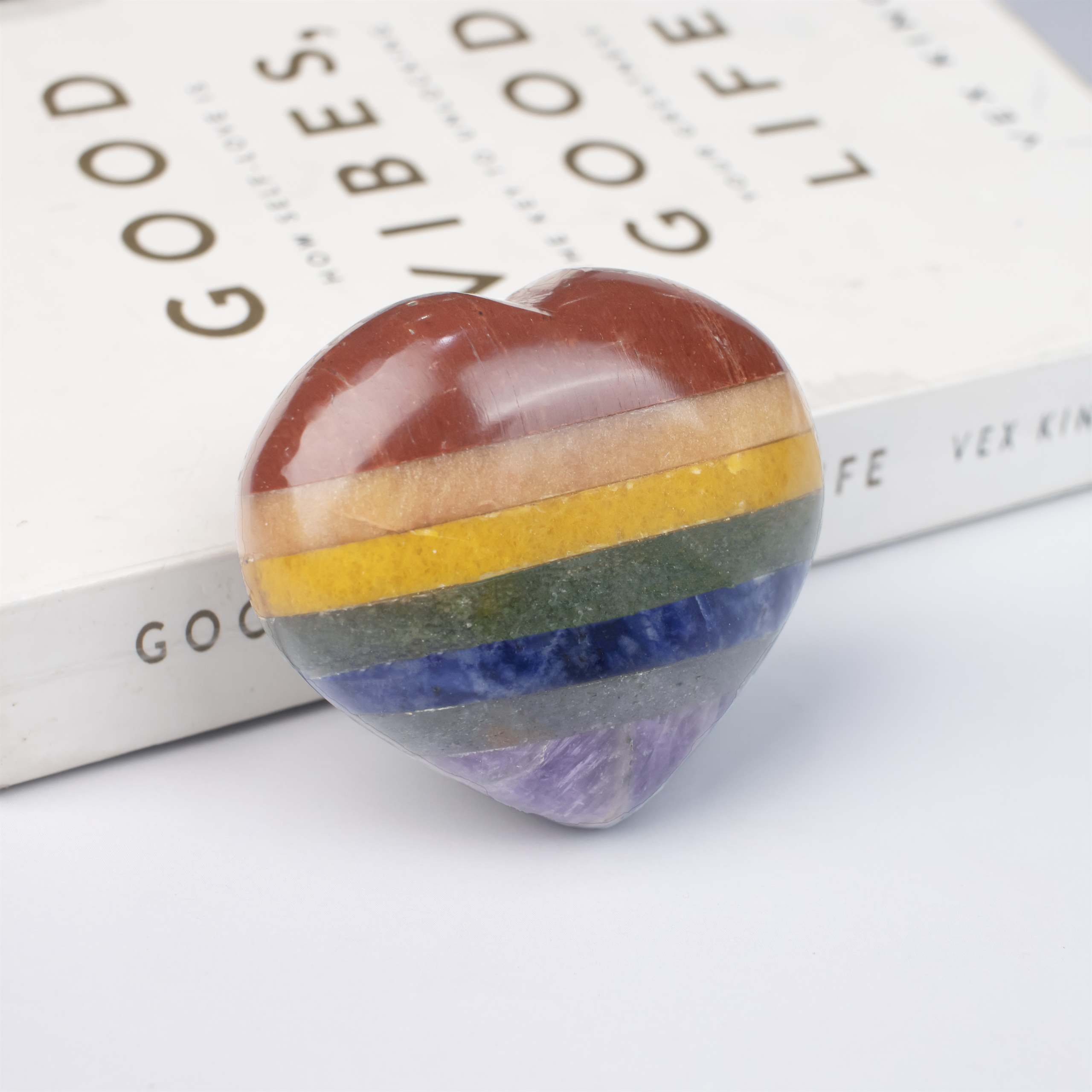 7 Chakra Crystal Heart Shape Stone