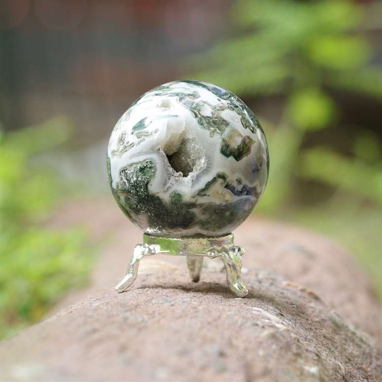 Tree Agate Crystal Sphere Ball - Nature Connection
