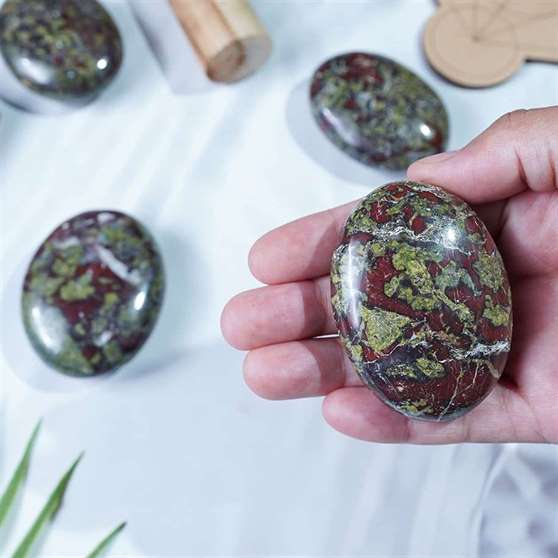 Dragon Bloodstone Crystal Palmstone (Courage, Strength)