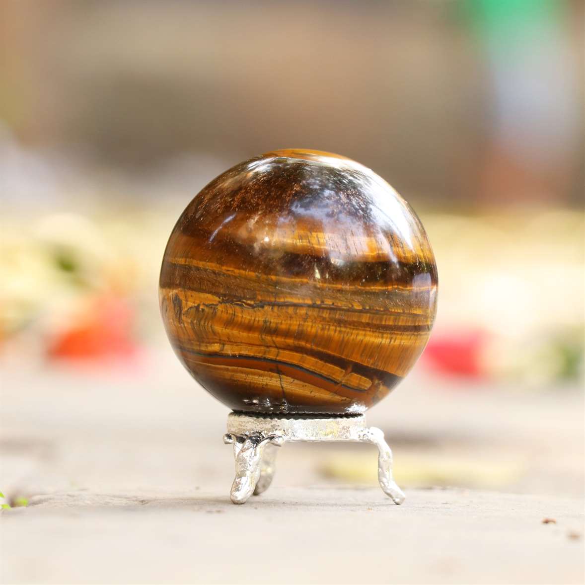 Tiger Eye Crystal Sphere Ball - Courage and Protection