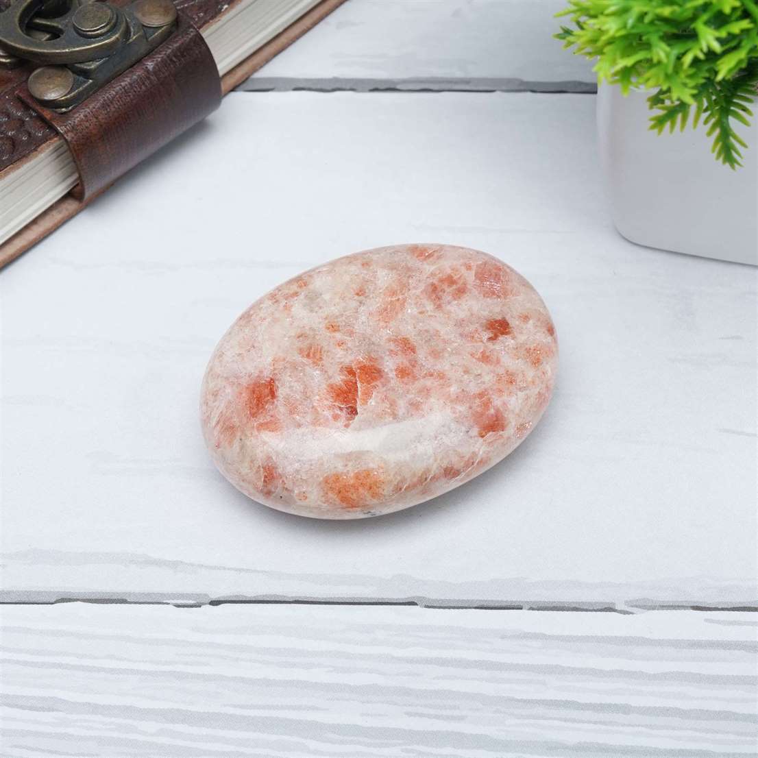 Sunstone Crystal Palmstone (Boost Vitality, Enhance Creativity)