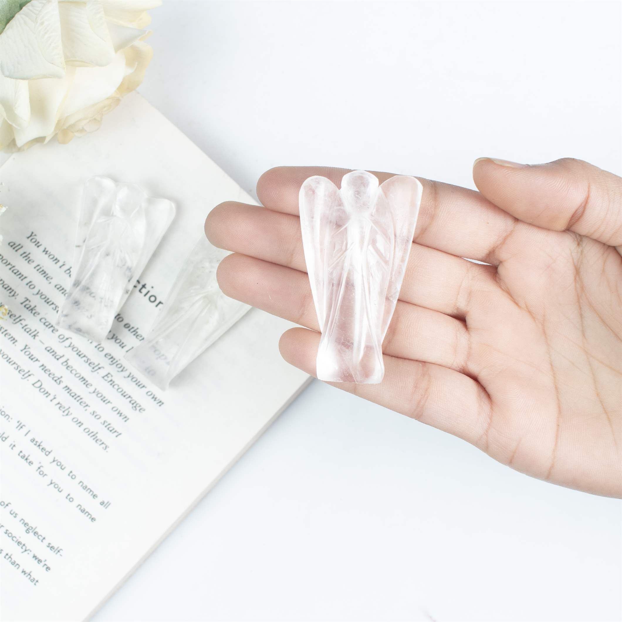 Clear Quartz Pocket Angel for Peace and Healing