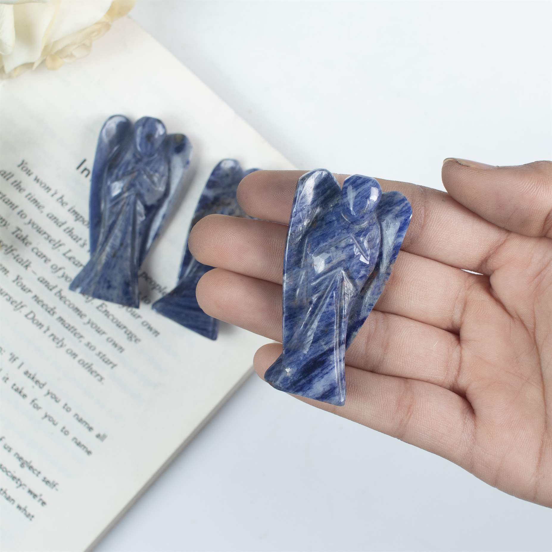 Sodalite Pocket Angel Crystal for Peace and Healing