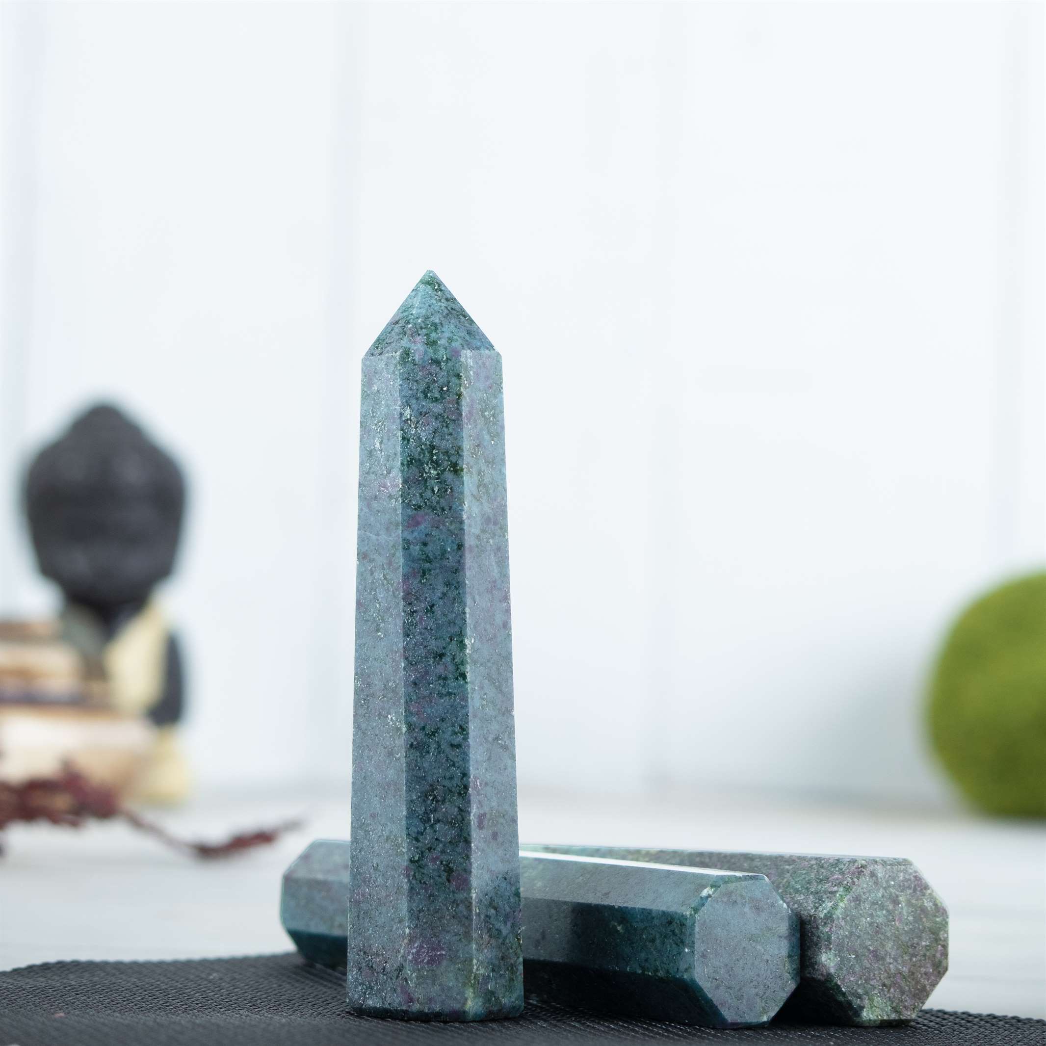 Ruby Zoisite Healing Crystal Wand - For Manifestation, Massage, and Heart Chakra Healing