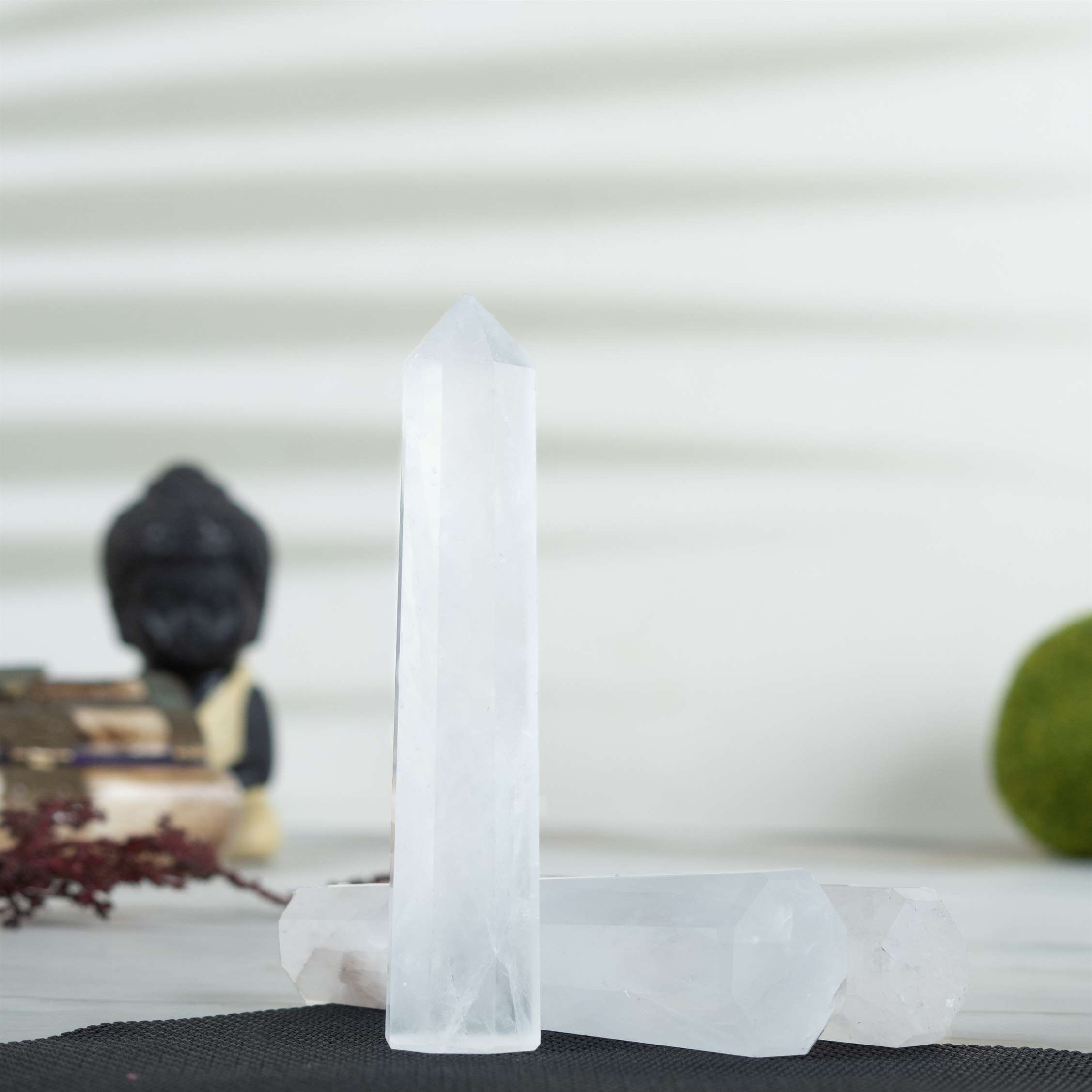 Clear Quartz Healing Crystal Wand - For Manifestation, Massage, and Clarity