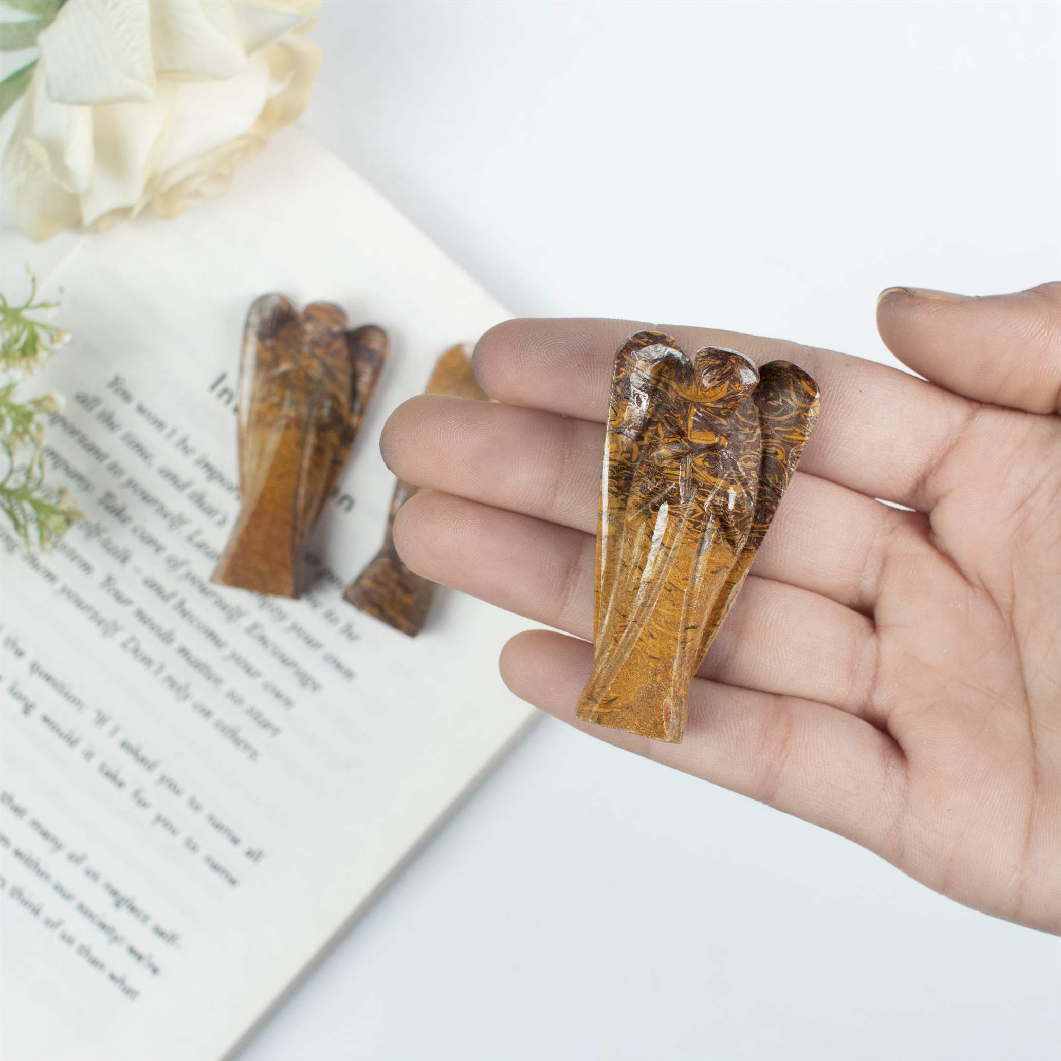 Calligraphy Mariam Gemstone Angel Figurine for Healing