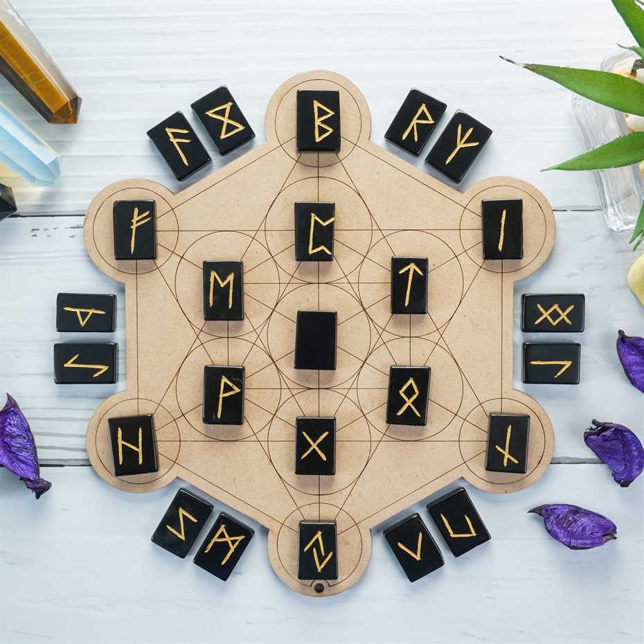 Black Agate Rectangle Shape Gemstone Runes 25 pcs Rune Set