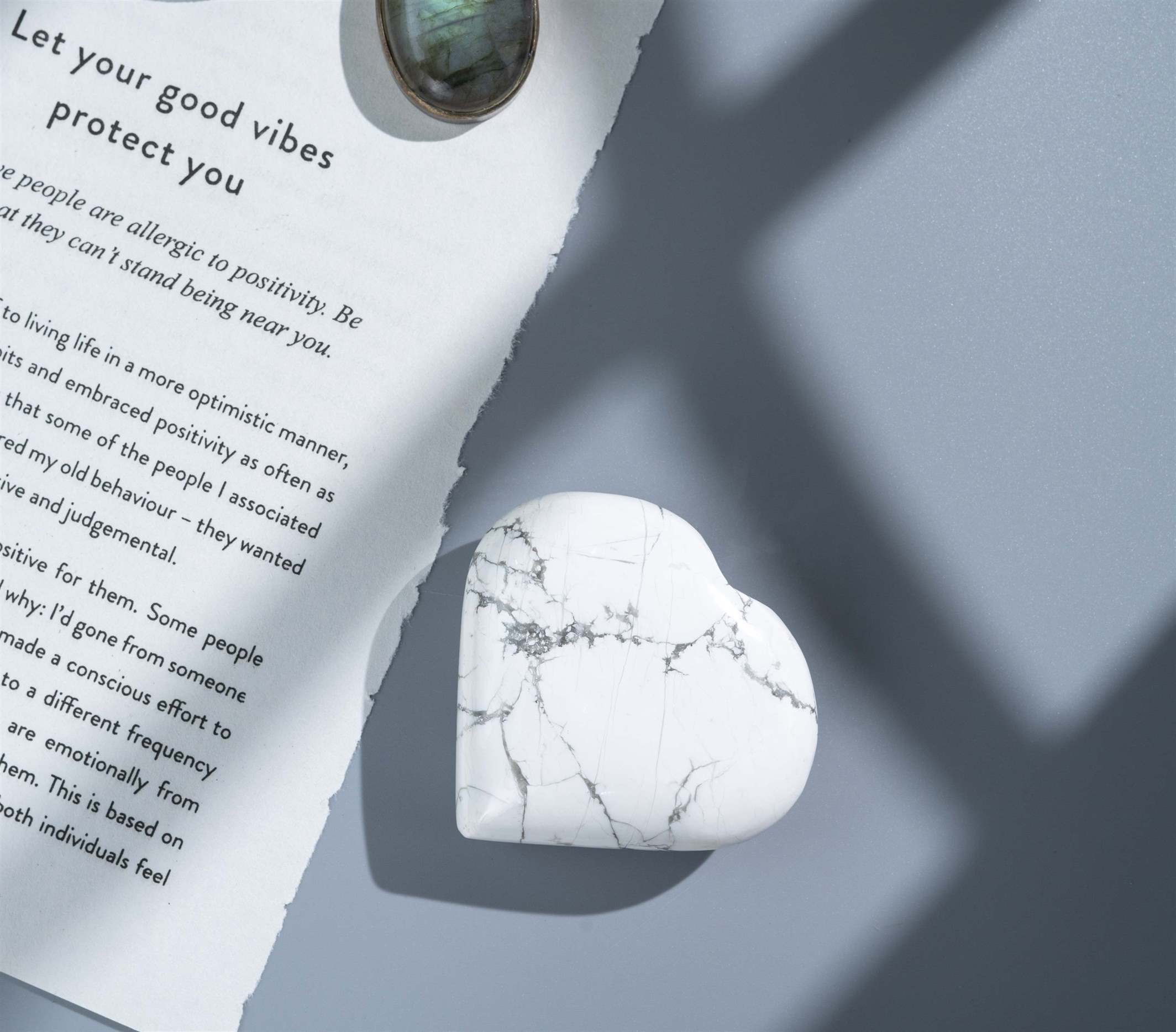 Howlite Crystal Heart Shape Stone - Peace and Emotional Healing