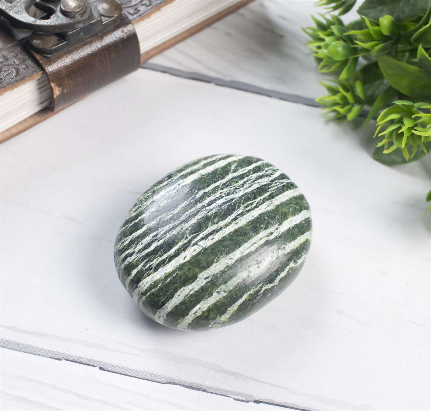 Swiss Opal Crystal Palmstone (Calming, Encourage Serenity)
