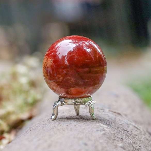 Red Jasper Crystal Sphere Ball - Grounding and Vitality