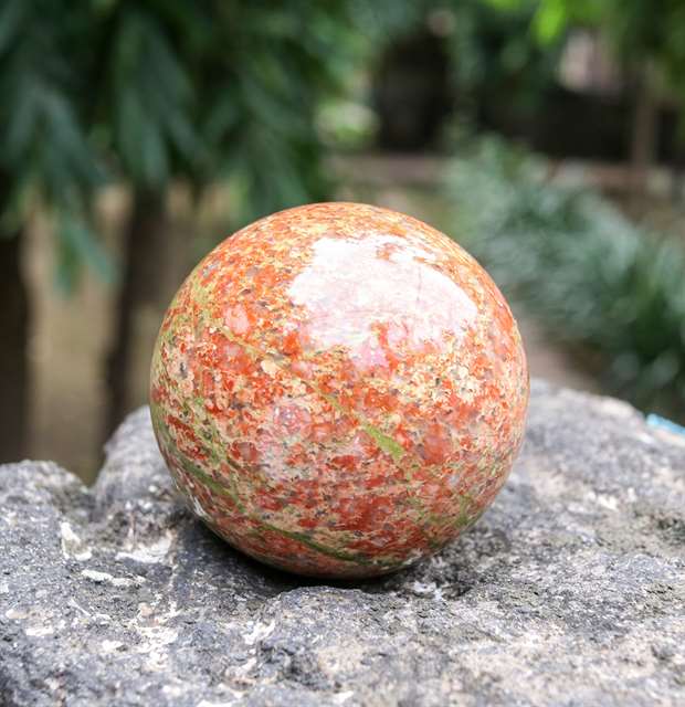 Unakite Crystal Sphere Ball - Balance and Healing