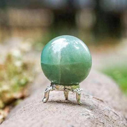 Green Jade Crystal Sphere Ball - Harmony and Prosperity
