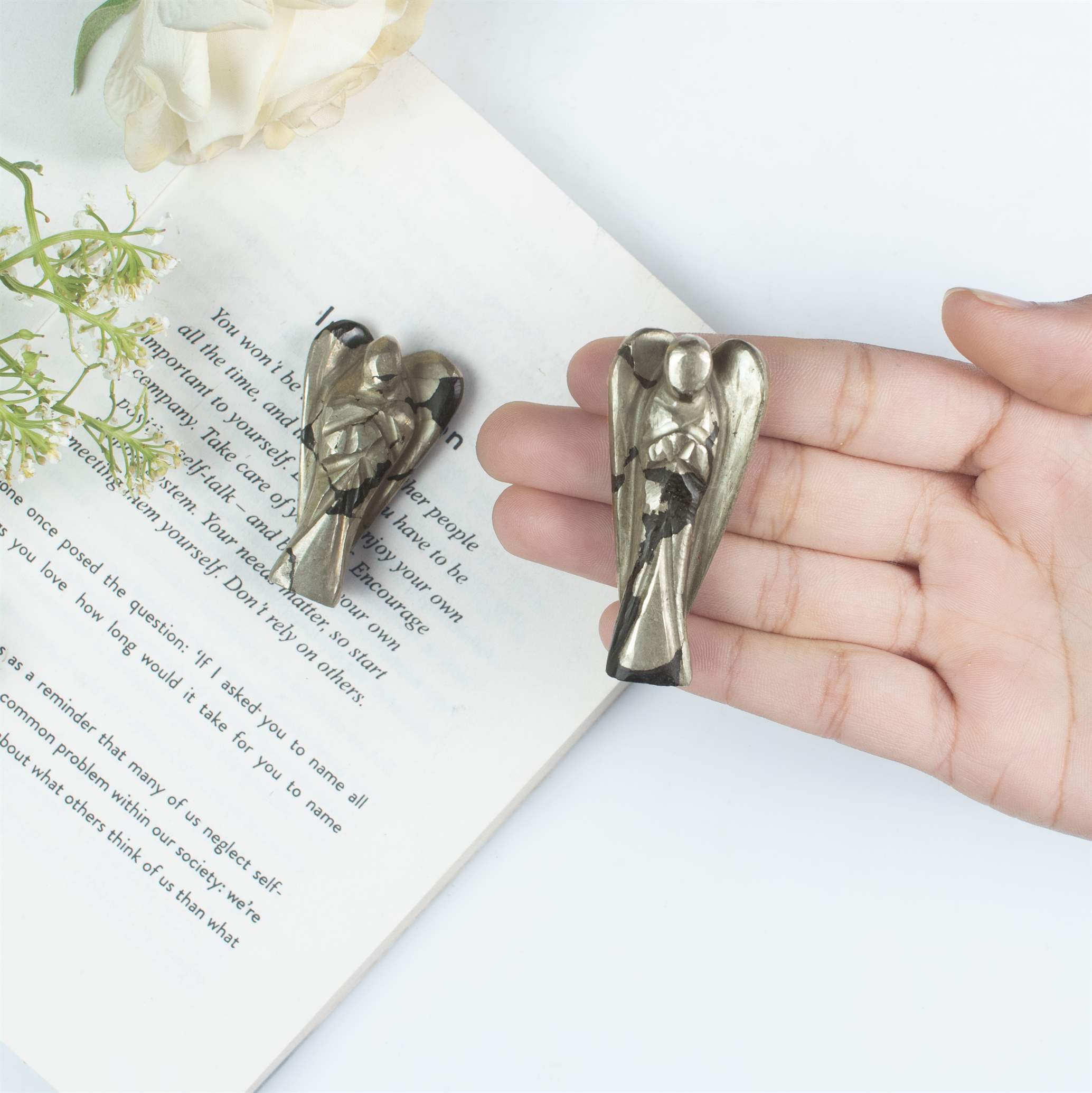 Golden Pyrite Guardian Angel Crystal for Positive Energy