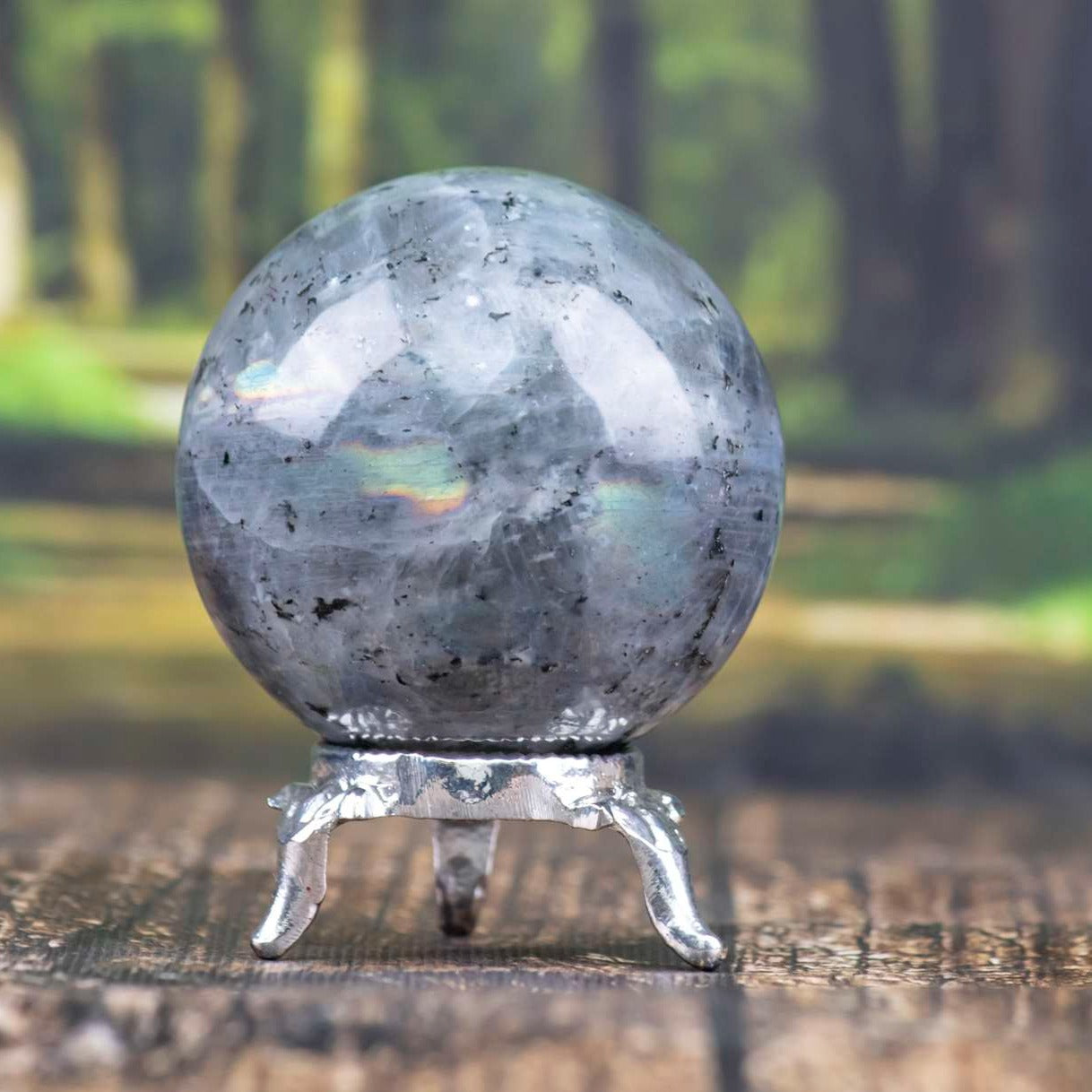 Purple Labradorite Crystal Sphere Ball - Magic and Protection