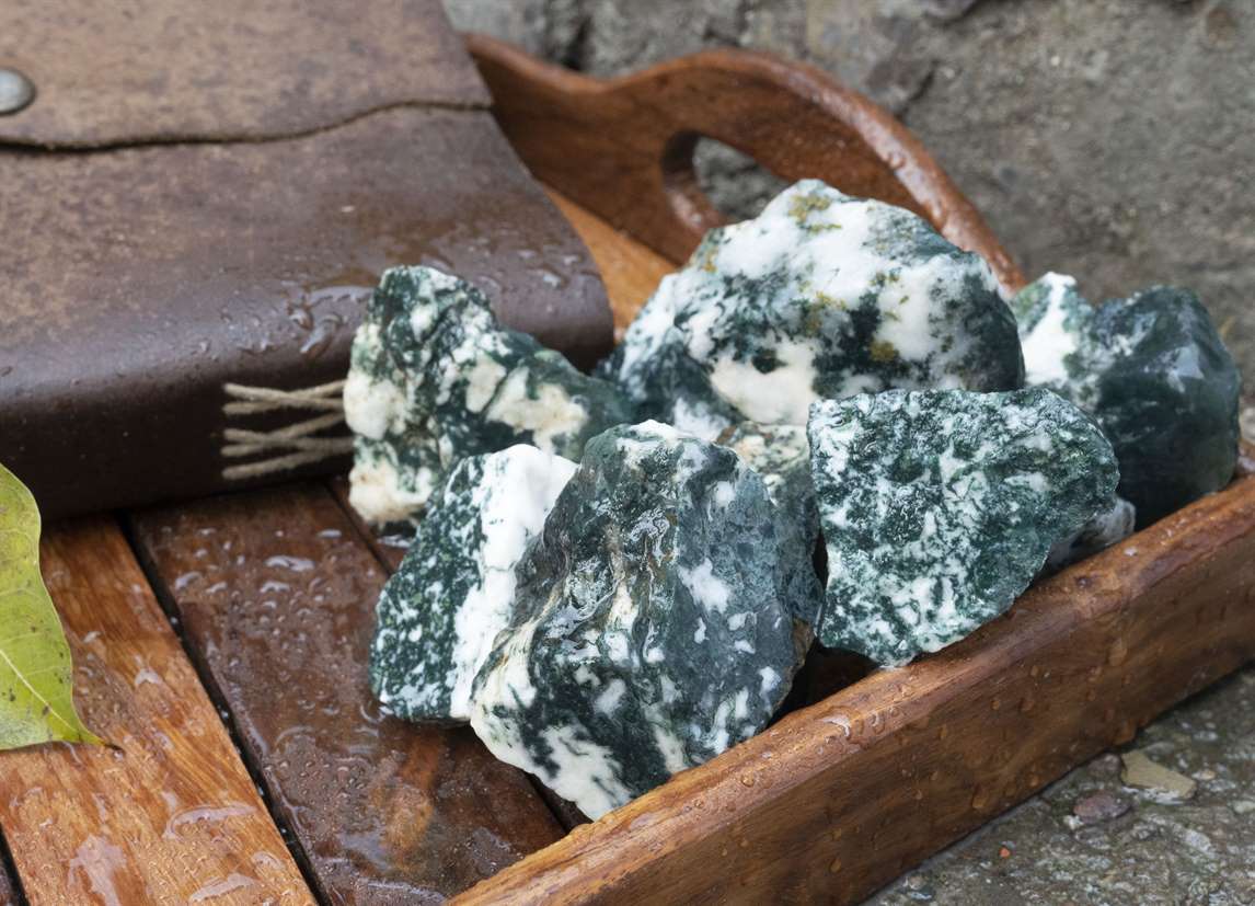 Tree Agate Rough/Raw Natural Crystal for Tumbling Chakra Balancing