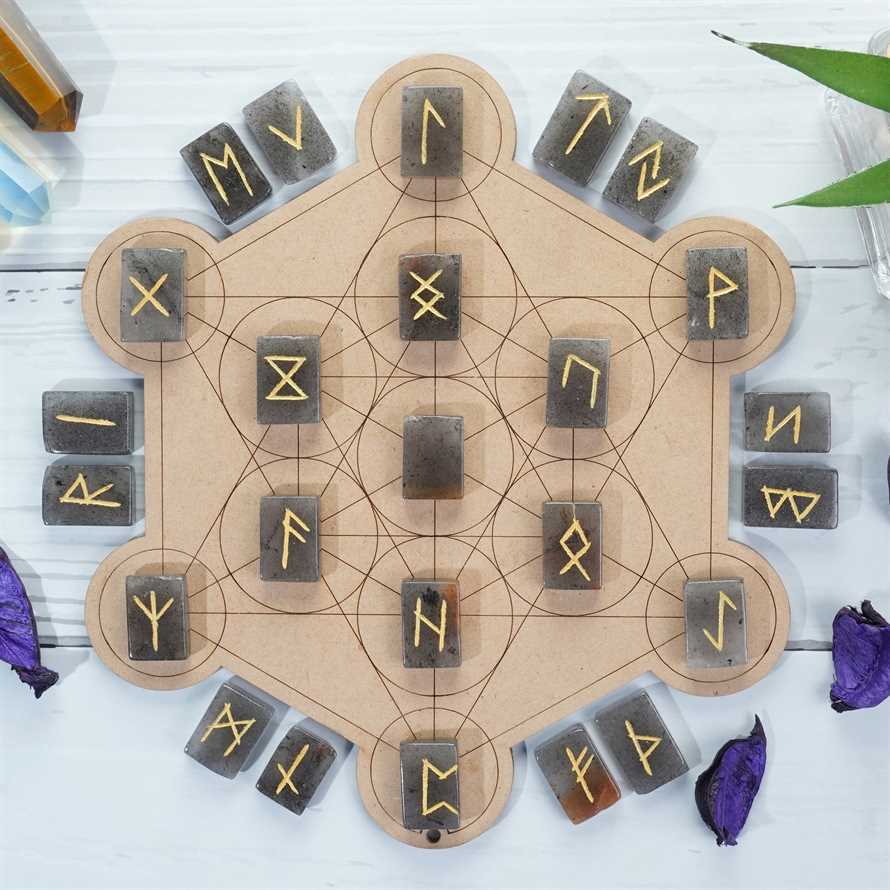 Grey Aventurine Rectangle Shape Gemstone Runes 25 pcs Rune Set