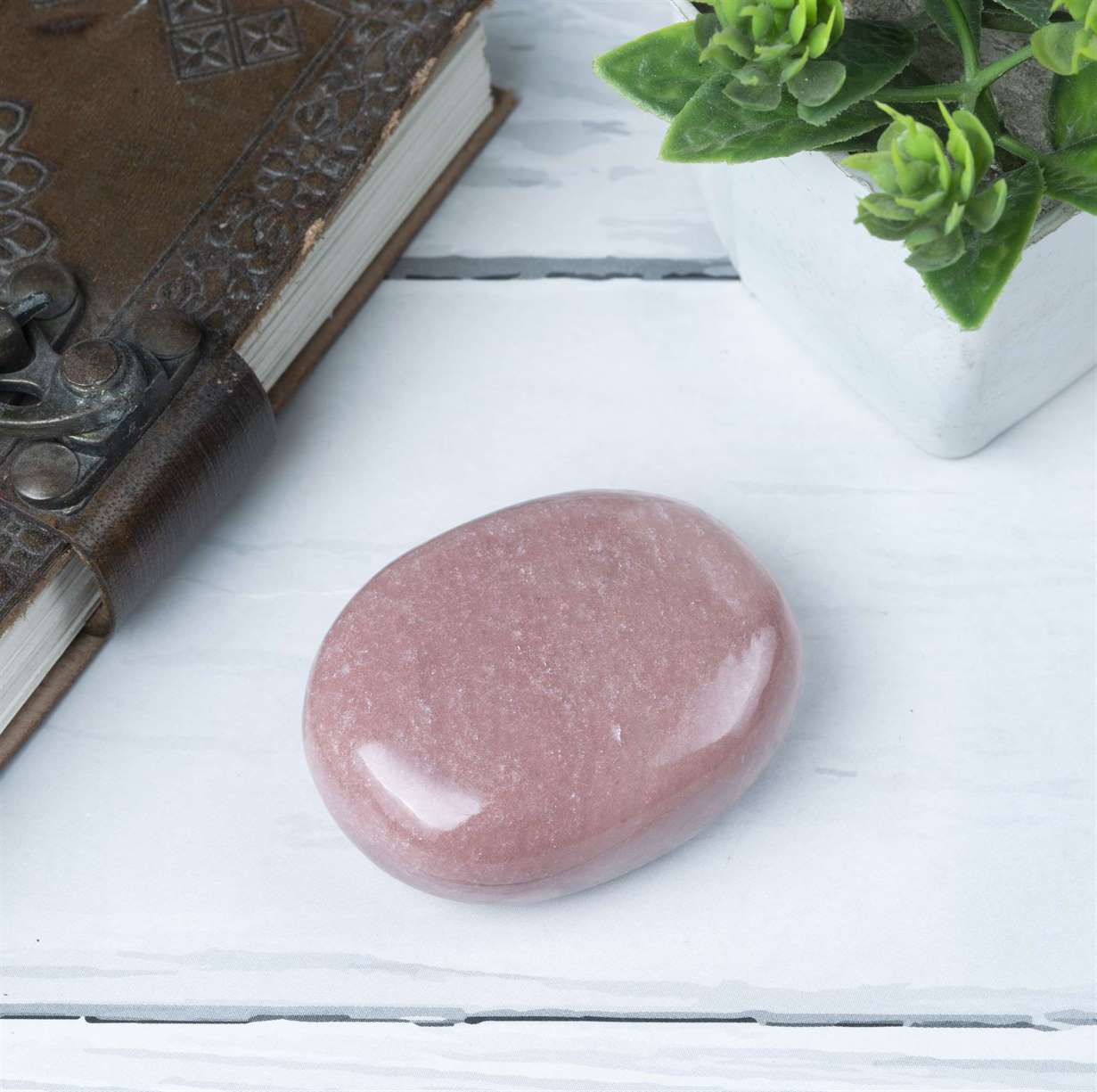 Pink Agate Crystal Palmstone (Inner Peace, Harmony)