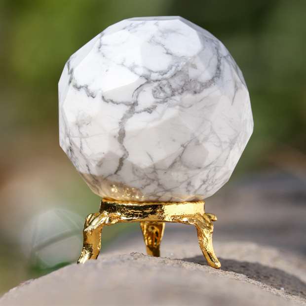 Howlite Crystal Sphere Ball - Calm Communication
