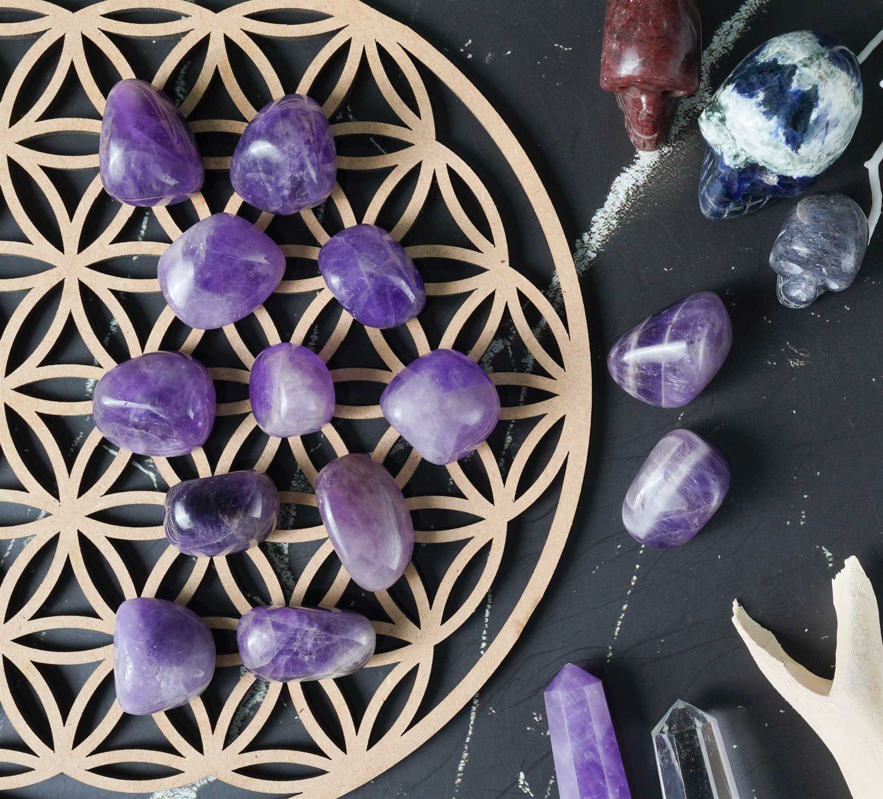 Amethyst tumble stone