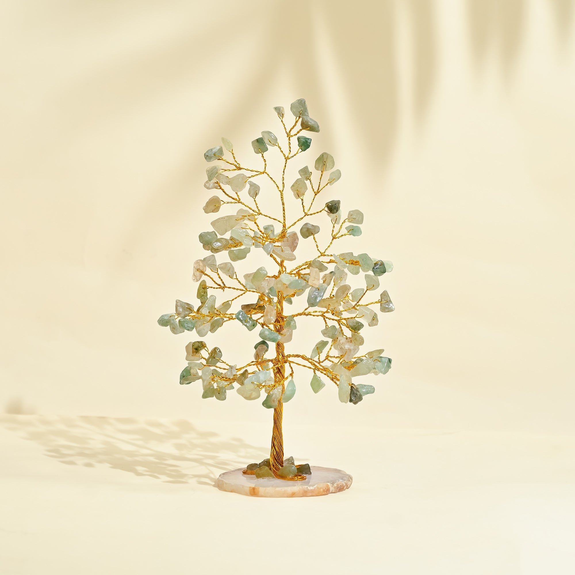 Green Jade Chakra Crystal Tree with Geode Agate Base -for Business Growth & Abundance