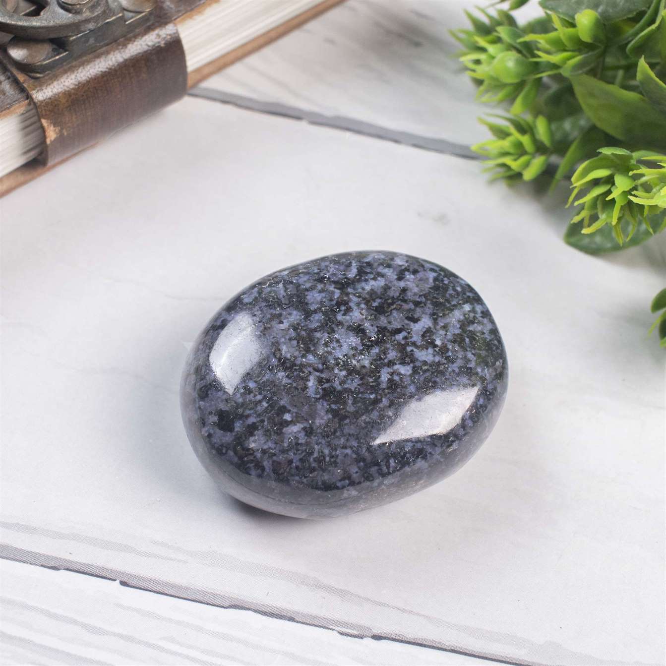 Indigo Gabbro Crystal Palmstone (Inner Harmony, Increase Insight)