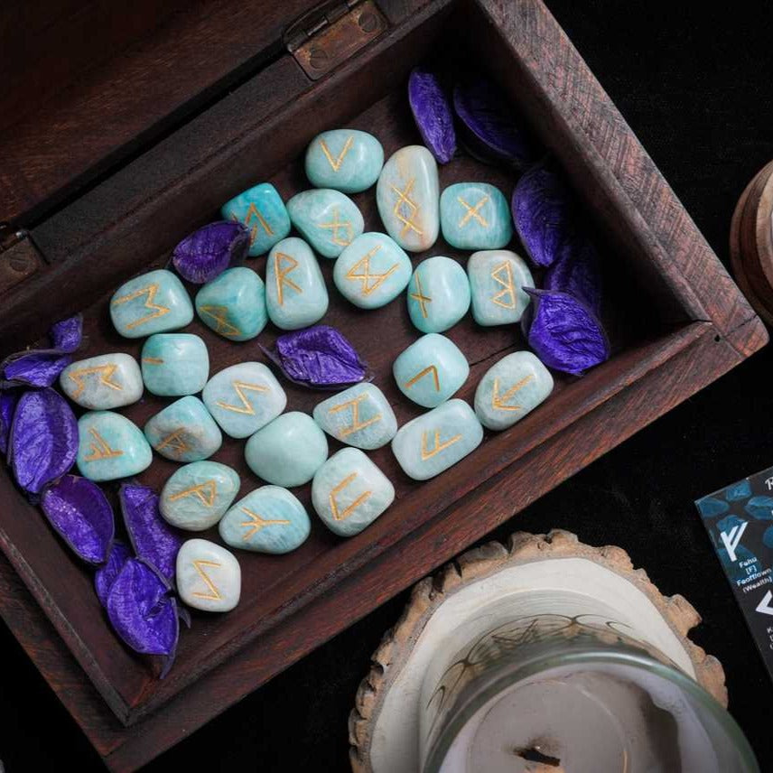 Amazonite Rune Stones Set
