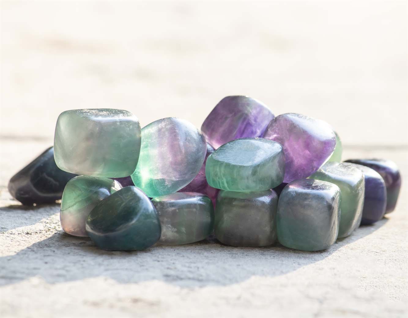 Multi Fluorite Tumble Stone