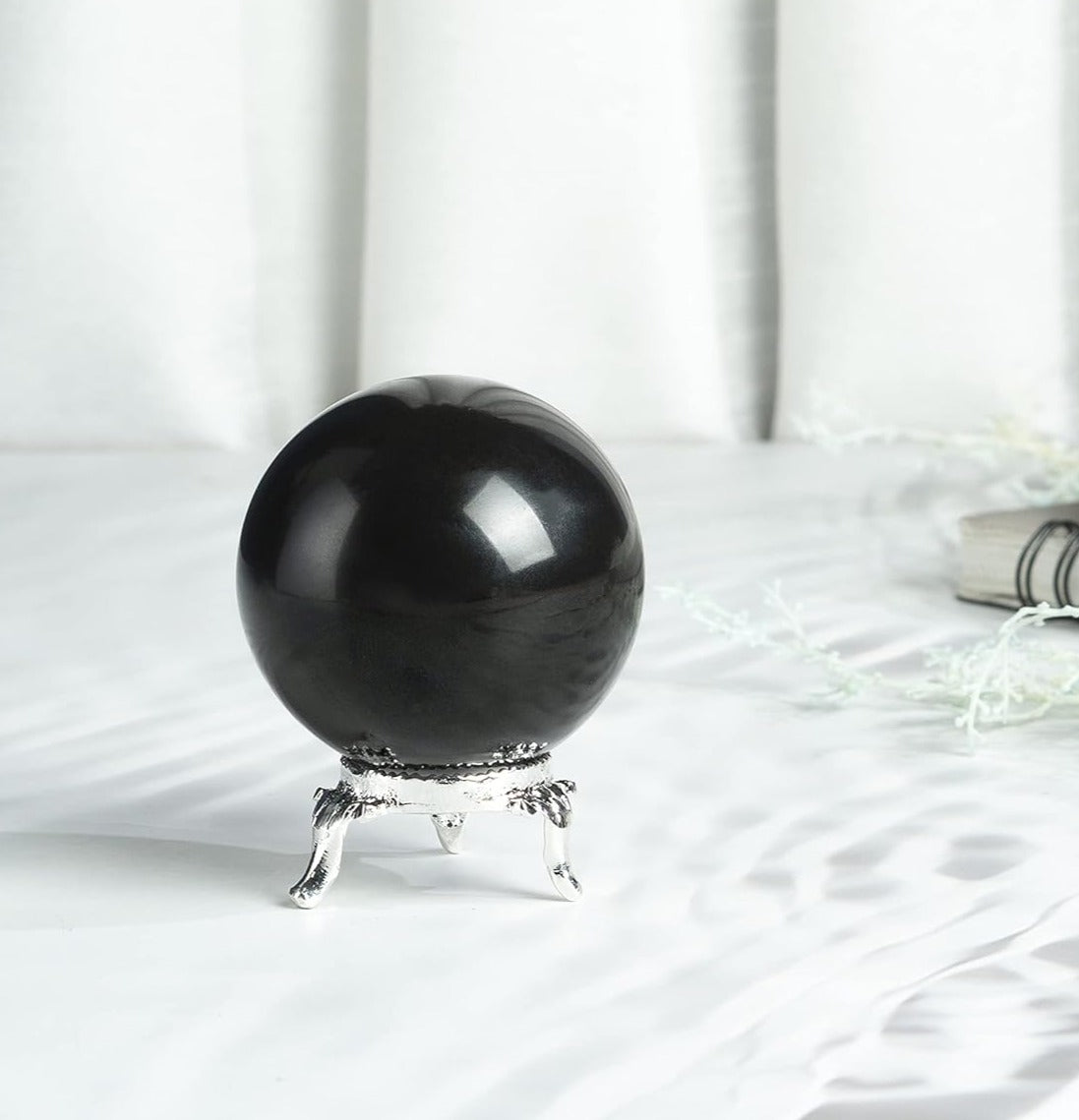 Black Obsidian Crystal Sphere Ball  - Psychic Protection