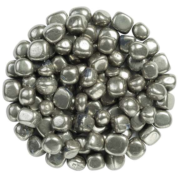 Golden pyrite tumble stone