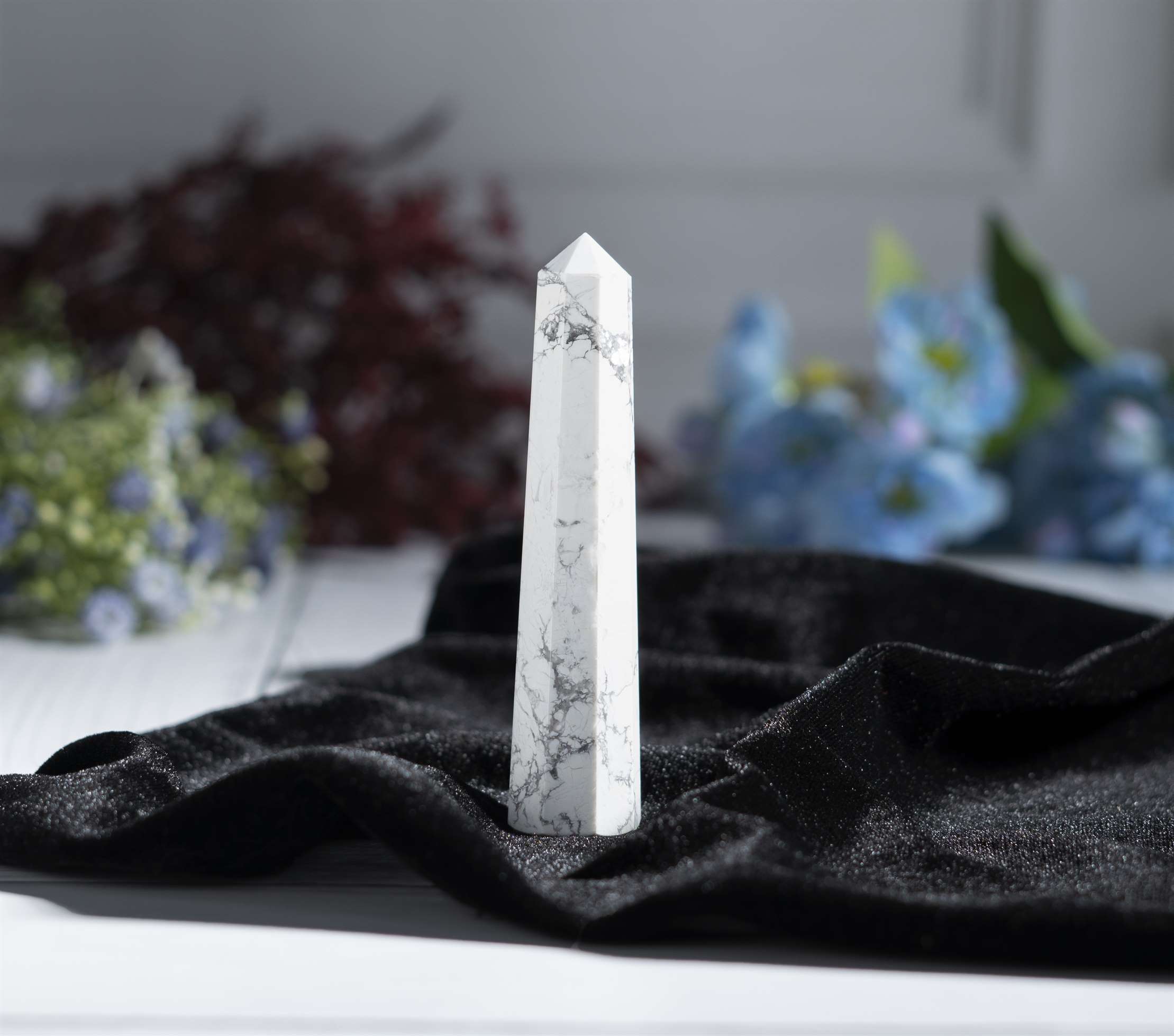 Howlite Healing Crystal Wand - For Manifestation, Massage, and Chakra Alignment
