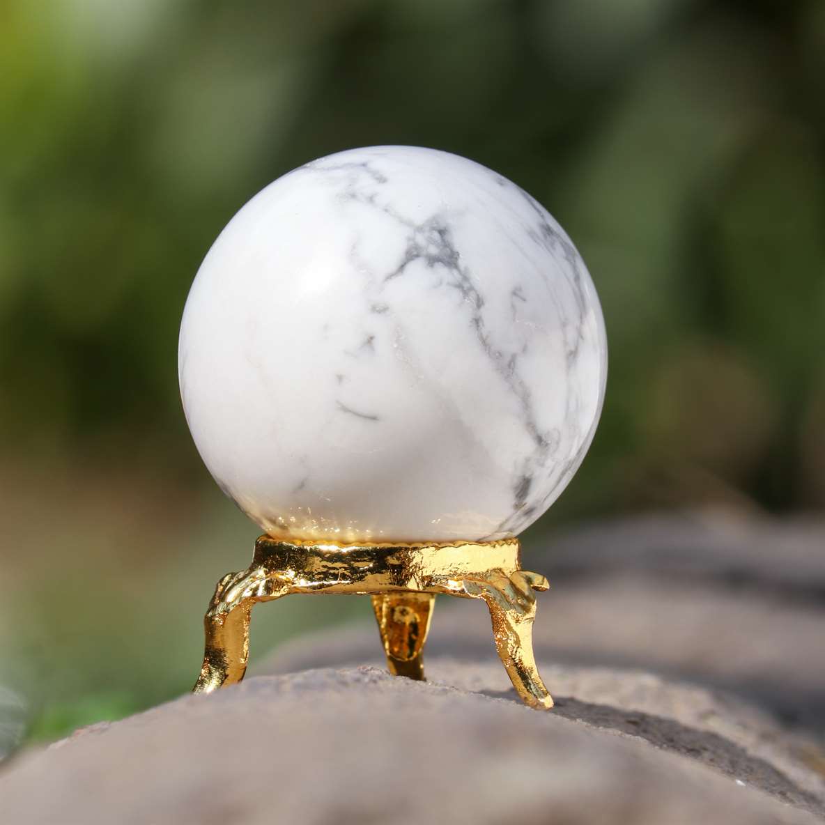 Howlite Crystal Sphere Ball - Calm Communication