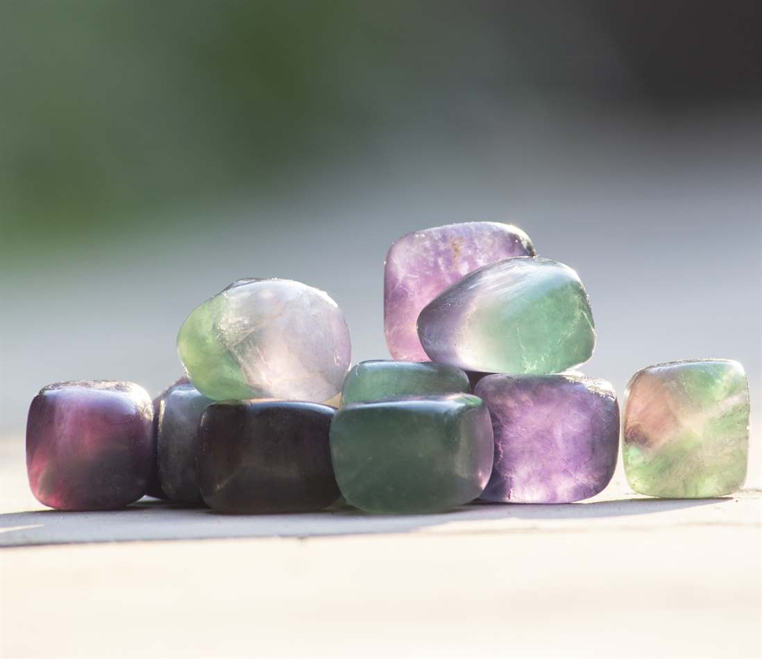 Multi Fluorite Tumble Stone