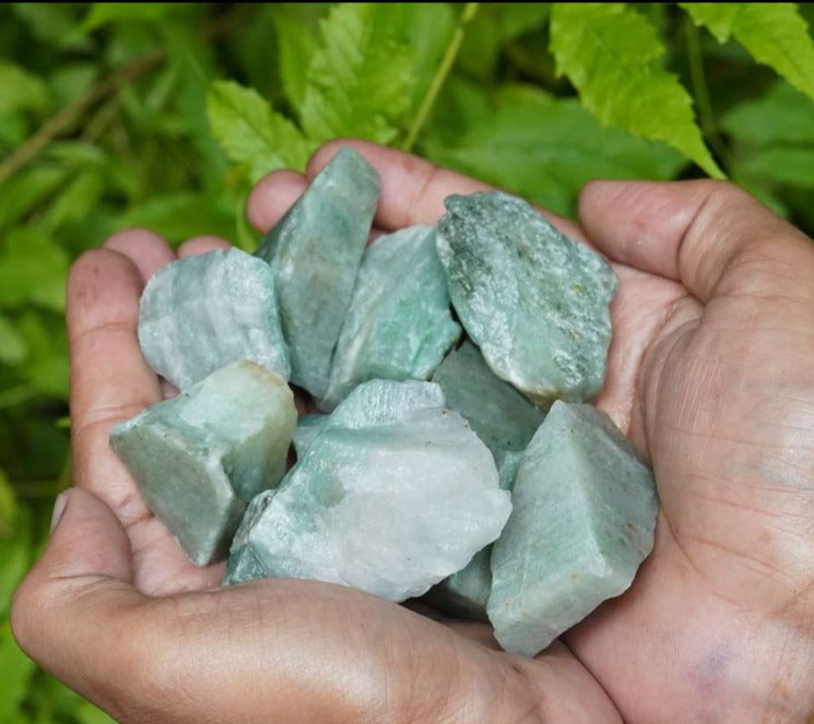 Green Jade Rough/Raw Natural Crystal for Tumbling Chakra Balancing